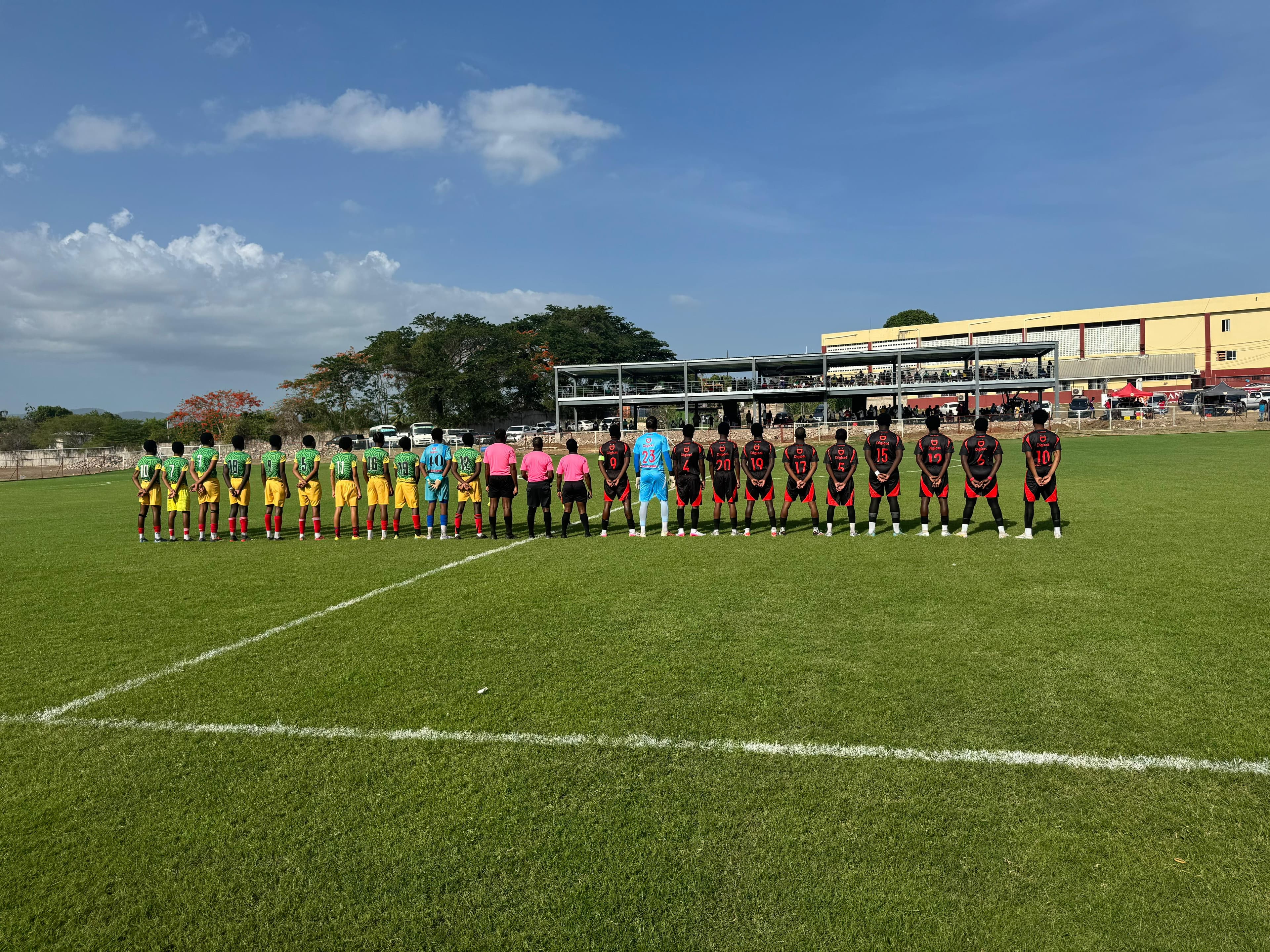 Pre-match handshake lineup